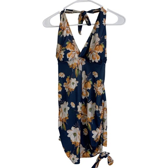 Savi Mom Maternity Floral Tankini Swimsuit Halter Rushing Small REE10506 GUC - Picture 2 of 8